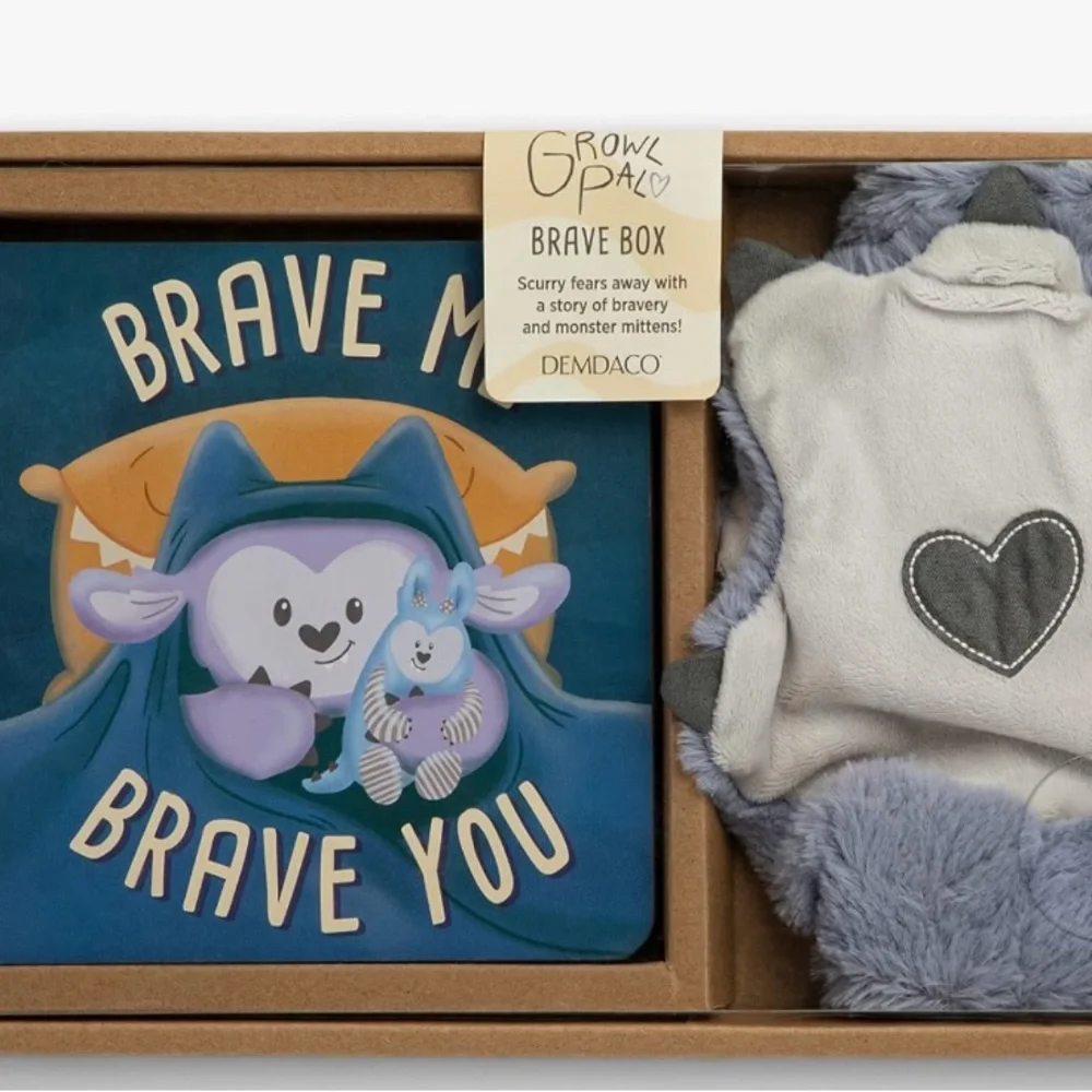 Demdaco Brave Box Kids Mittens - Blue and Gray.